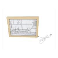 Ahşap led ışıklı 3 d pano 