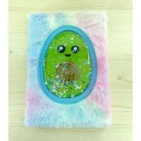 Avokado sulu simli peluş defter