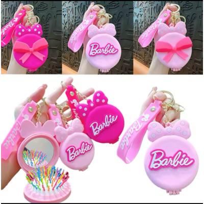 Barbie aynalı tarak anahtarlık karma paket