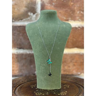 ÇELİK KELEBEK MİNELİ Y KOLYE 