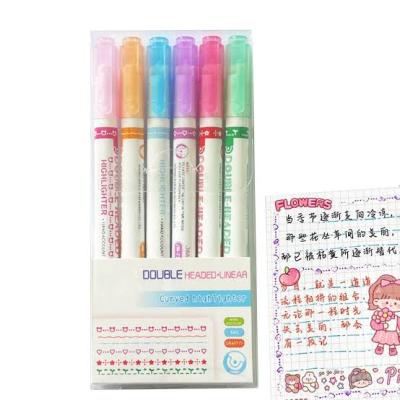 Çift başlıklı şekilli yazan fosforlu kalem