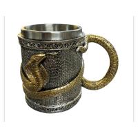 Çıngıraklı Yılan Gold Figürlü Çelik Kupa