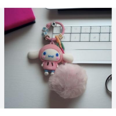 Cinnamonroll ponponlu anahtarlık 