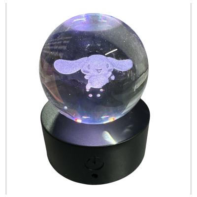 Cinnamoroll Işıklı Renk Değiştiren Şarjlı Kristal Cam Küre