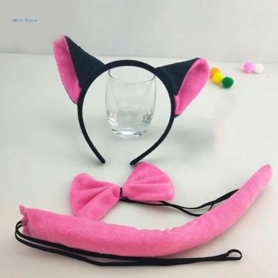 Cosplay parti taç-papyon-kuyruk aksesuar seti