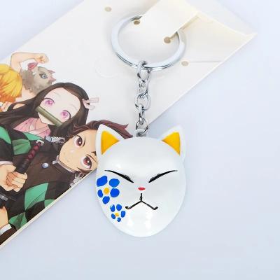 Demon slayer tilki maskesi metal anahtarlık 