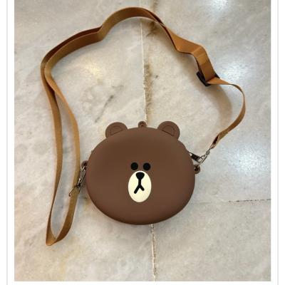 Kahve rengi ayıcık çanta slikon 