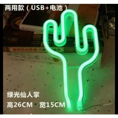 Kaktüs Neon Duvar Gece Lambası 