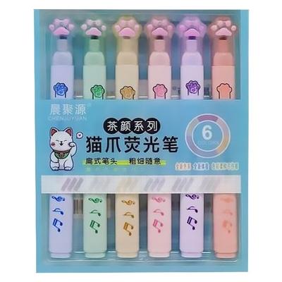 Kawaii Pati şekil fosforlu kalem 6lı