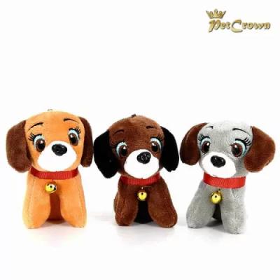 Kawaii zilli peluş köpek anahtarlık 