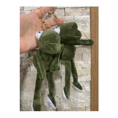 Koyu yeşil kurbağa anahtarlık 