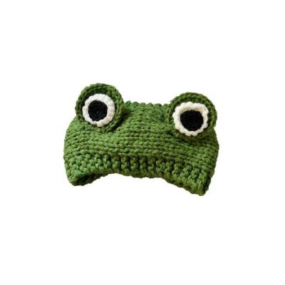 Kurbağa örgü saç bandı
