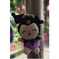 Kuromi gülen peluş anahtarlık 