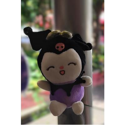 Kuromi gülen peluş anahtarlık 