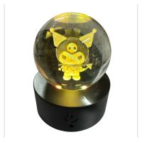 Kuromi Işıklı Renk Değiştiren Şarjlı Kristal Cam Küre