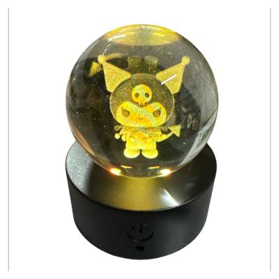 Kuromi Işıklı Renk Değiştiren Şarjlı Kristal Cam Küre