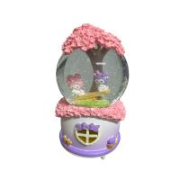 Kuromi My Melody Işıklı Müzikli Dönen Otomatik Püskürtmeli Büyük Boy Kar Küresi Mor