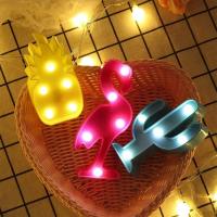 Mini 3 d flamingo kaktüs ananas led 