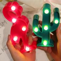 Mini 3 d flamingo kaktüs ananas led 