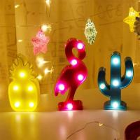 Mini 3 d flamingo kaktüs ananas led 
