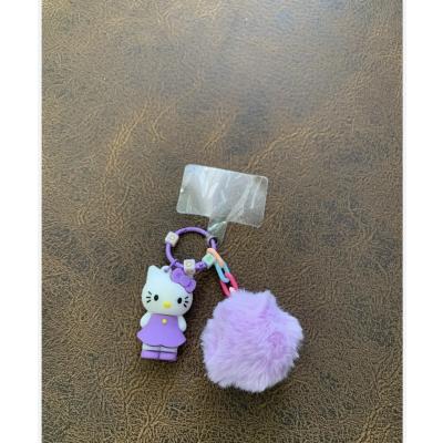 Mor Hellokitty anahtarlık ponponlu 