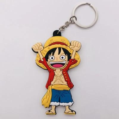 One piece luffy çift yönlü silikon anahtarlık 