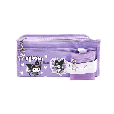 Sanrio Kuromi Siyah Mavi Pembe Yüksek Kapasiteli Çok Gözlü Kalemlik Kalem Kutusu 24lü Karma 