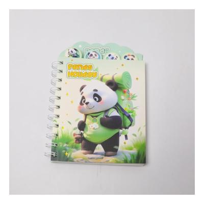 Sevimli panda ayraçlı spiralli not defteri