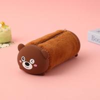 Silindir şekil peluş Kawaii kalem kutu