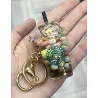 Sulu simli süslü Starbucks anahtarlık 